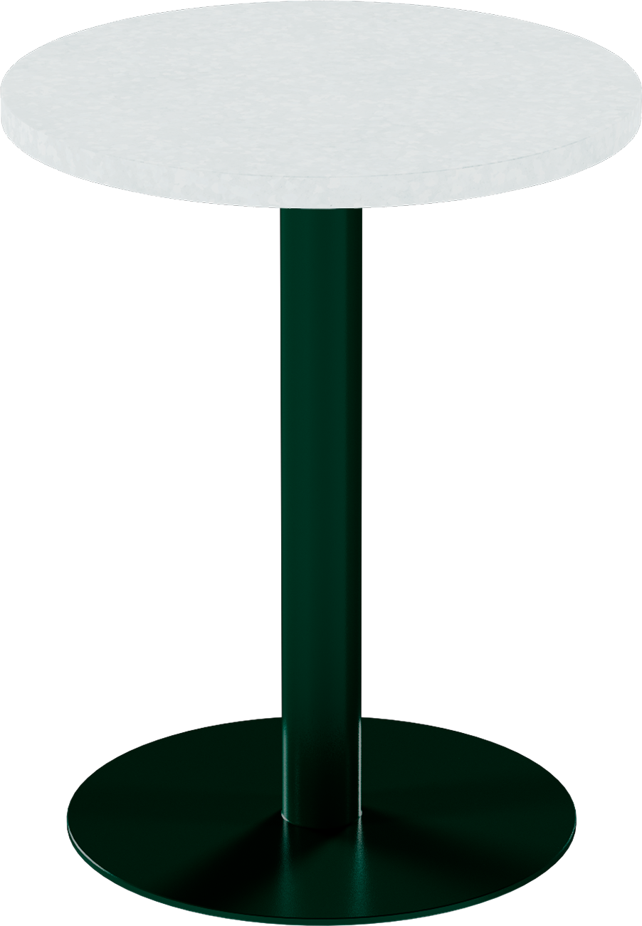 Solis Cafe Table – 60cm Round – Green / White Chalk Dapple