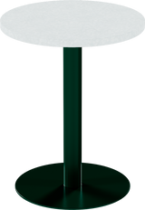 Solis Cafe Table – 60cm Round – Green / White Chalk Dapple