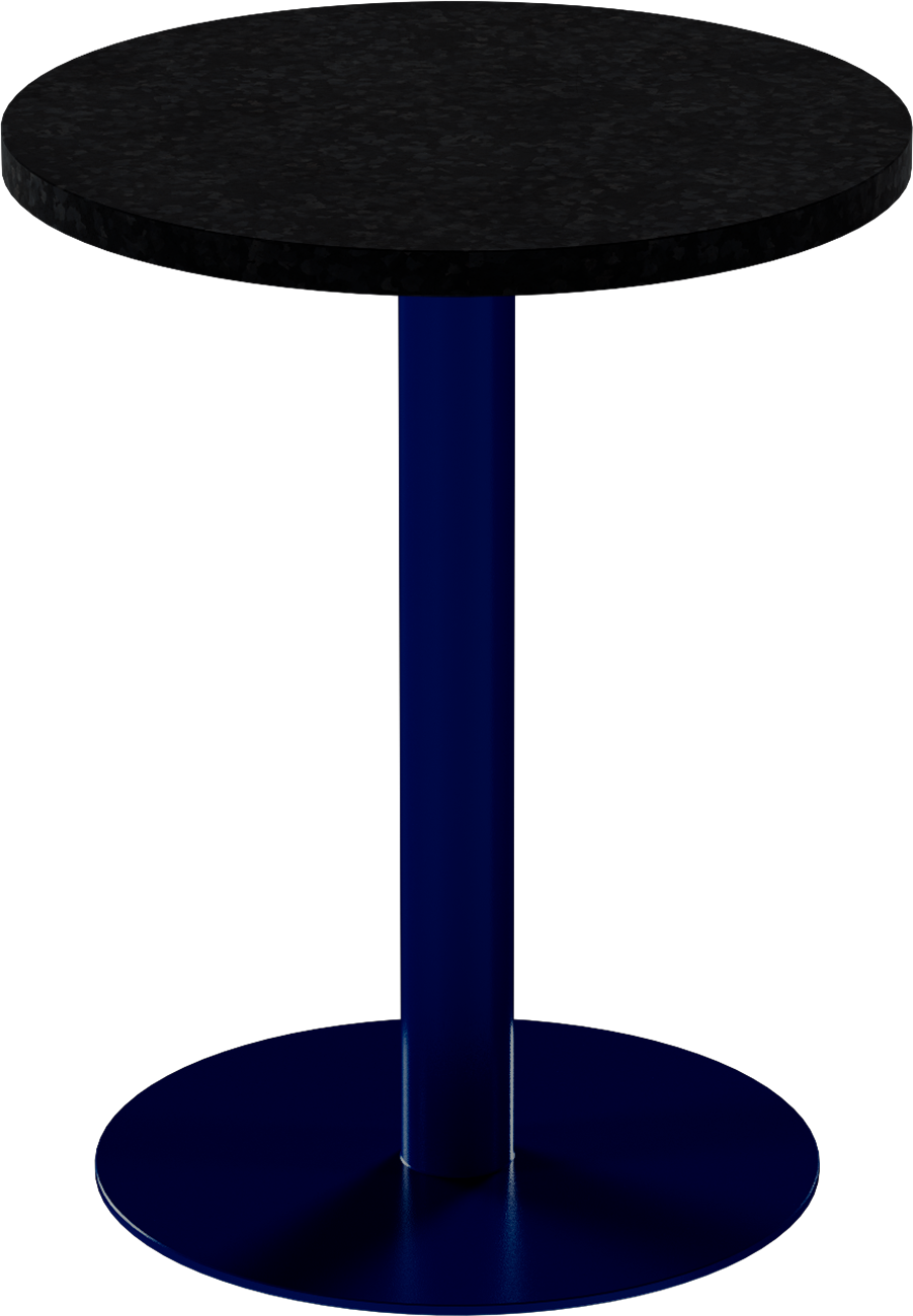 Solis Cafe Table – 60cm Round – Navy / Black Onyx Dapple