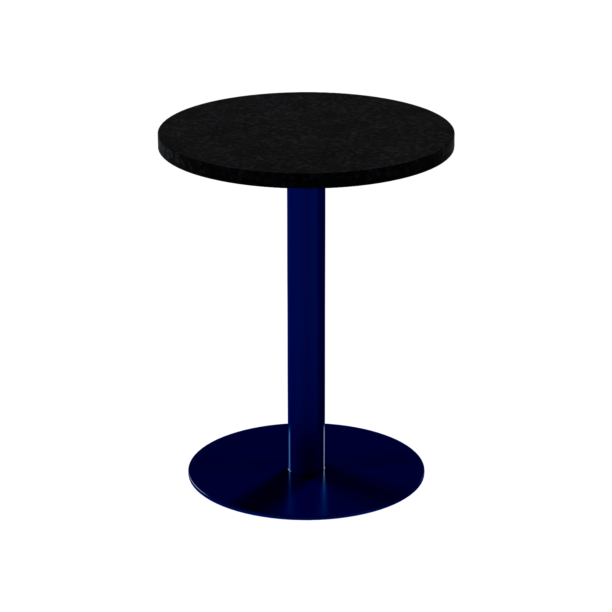 Solis Cafe Table – 60cm Round – Navy / Black Onyx Dapple