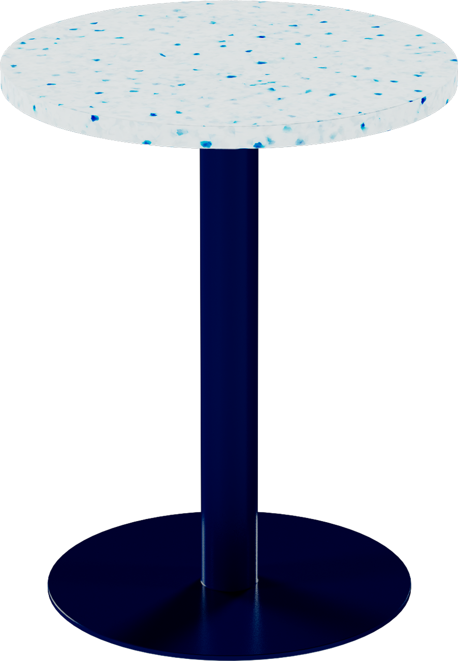 Solis Cafe Table – 60cm Round – Navy / Blue Dapple