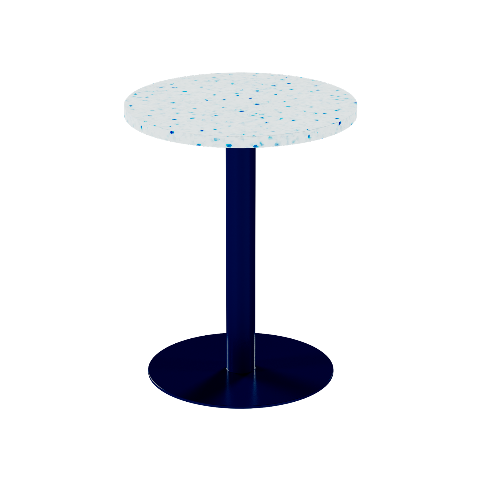 Solis Cafe Table – 60cm Round – Navy / Blue Dapple
