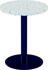 Solis Cafe Table – 60cm Round – Navy / Blue Dapple