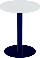 Solis Cafe Table – 60cm Round – Navy / White Chalk Dapple