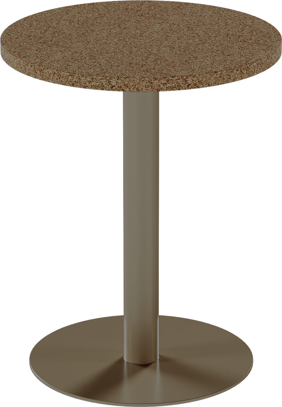 Solis Cafe Table – 60cm Round – Taupe / Grano Natural