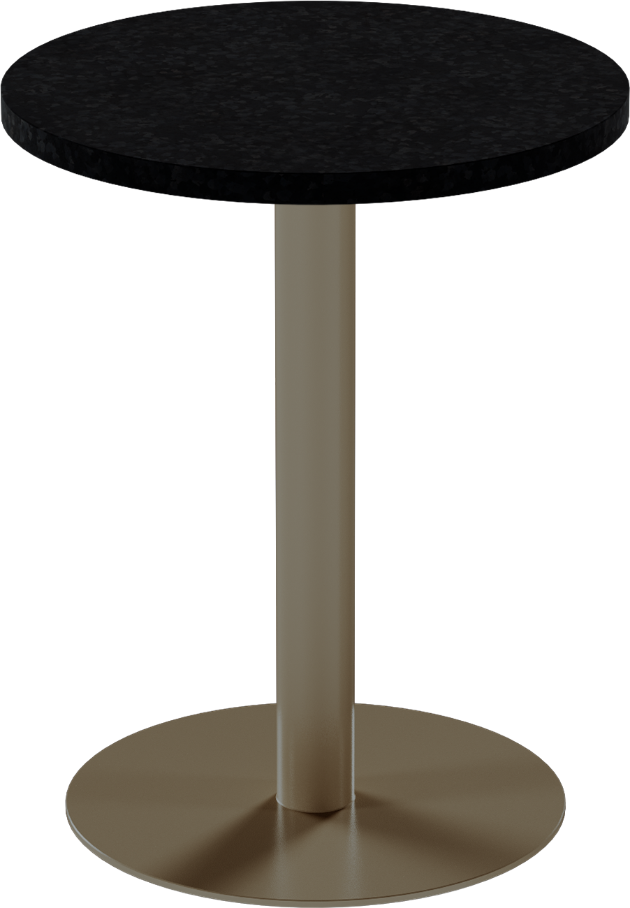 Solis Cafe Table – 60cm Round – Taupe / Black Onyx Dapple