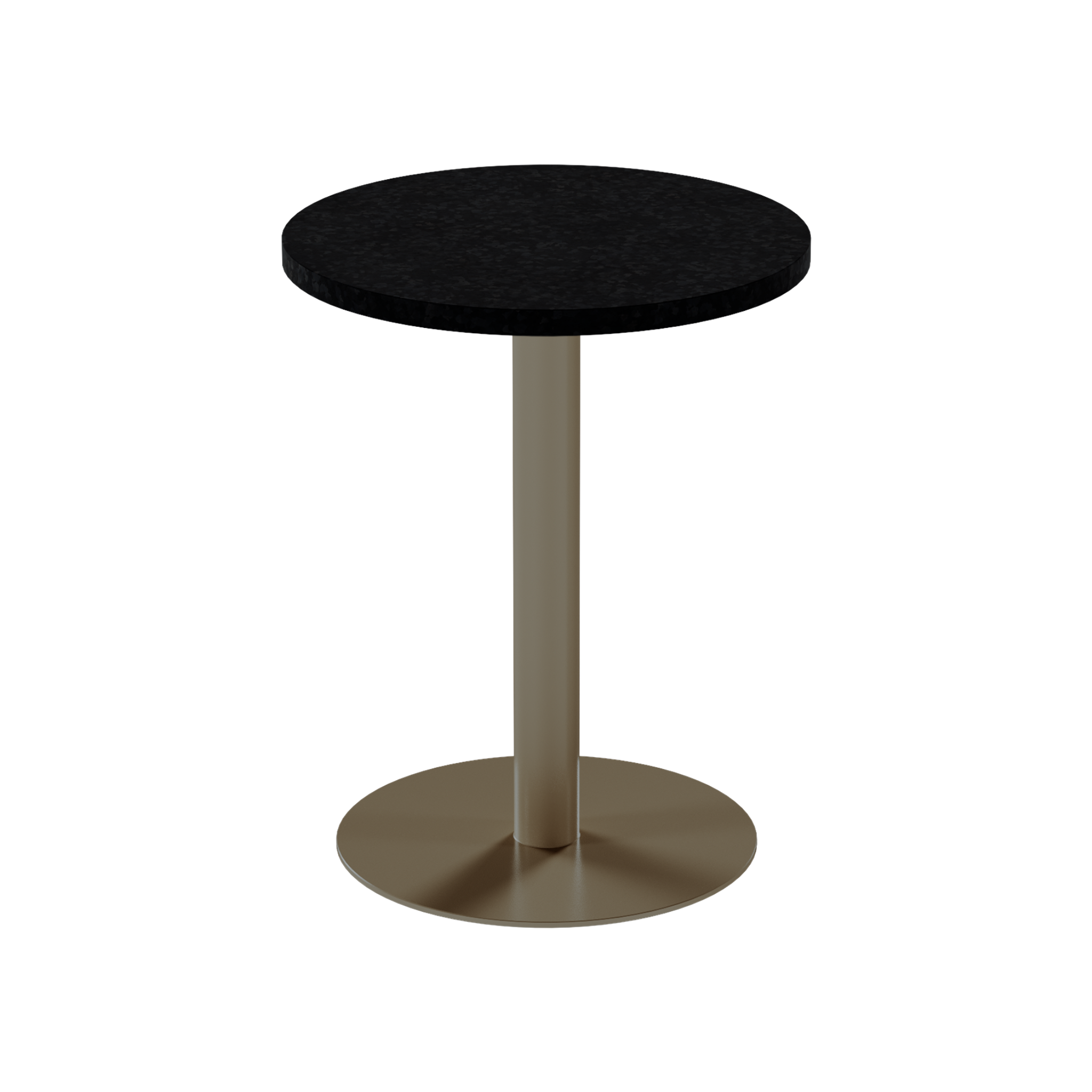 Solis Cafe Table – 60cm Round – Taupe / Black Onyx Dapple