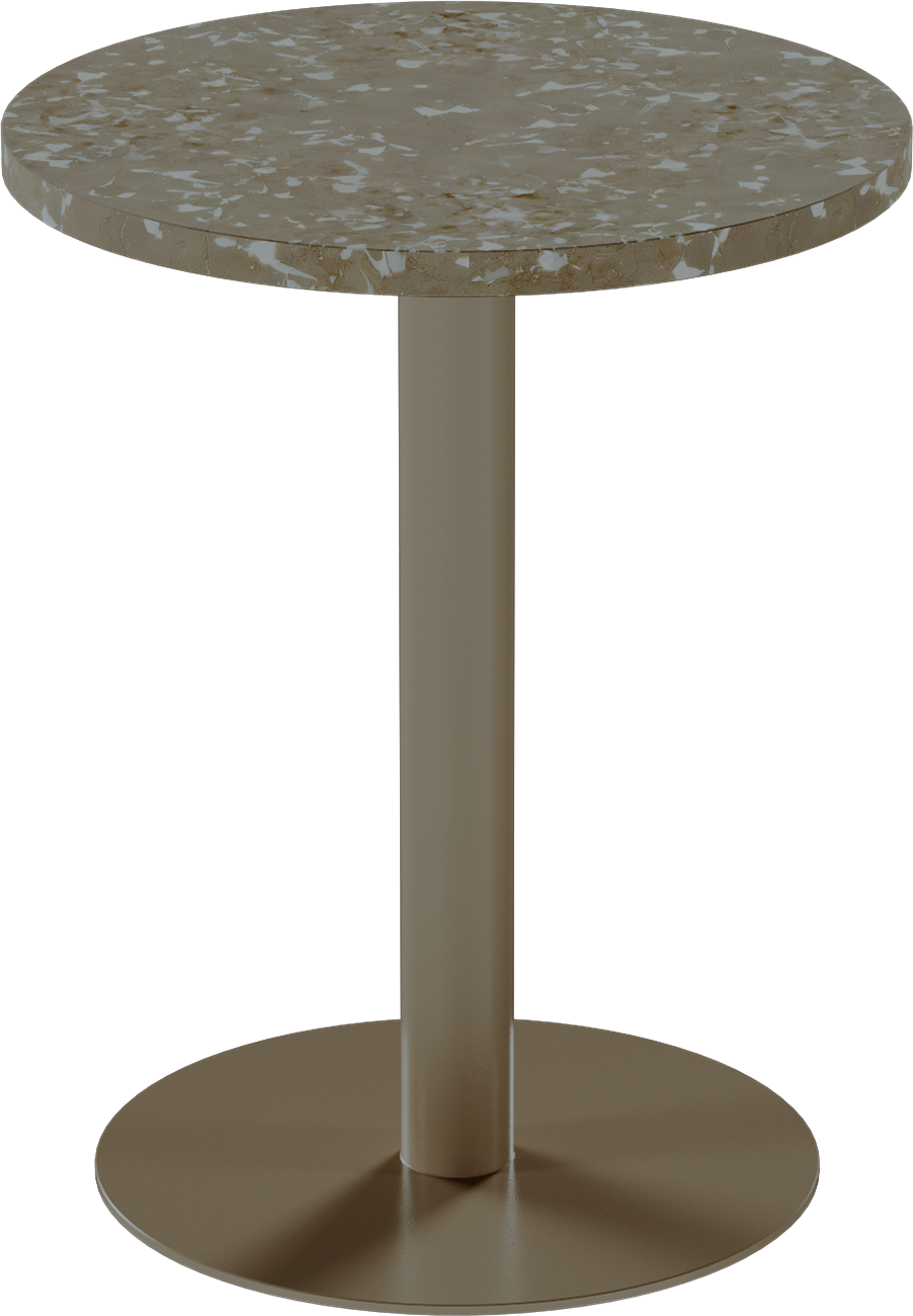 Solis Cafe Table – 60cm Round – Taupe / Taupe Dapple