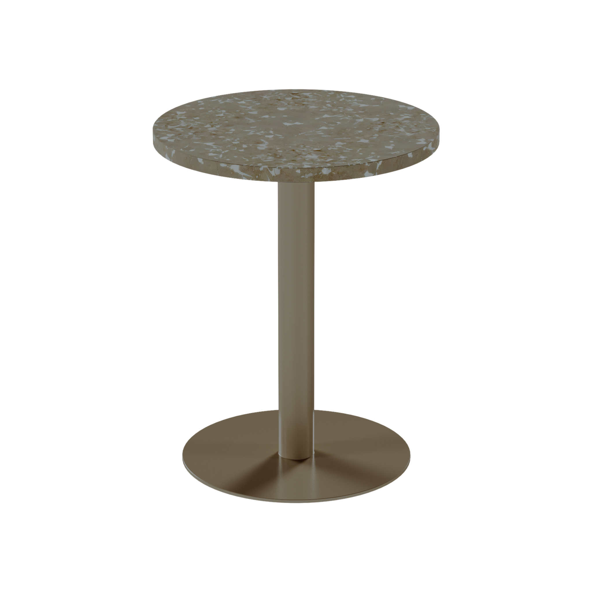 Solis Cafe Table – 60cm Round – Taupe / Taupe Dapple