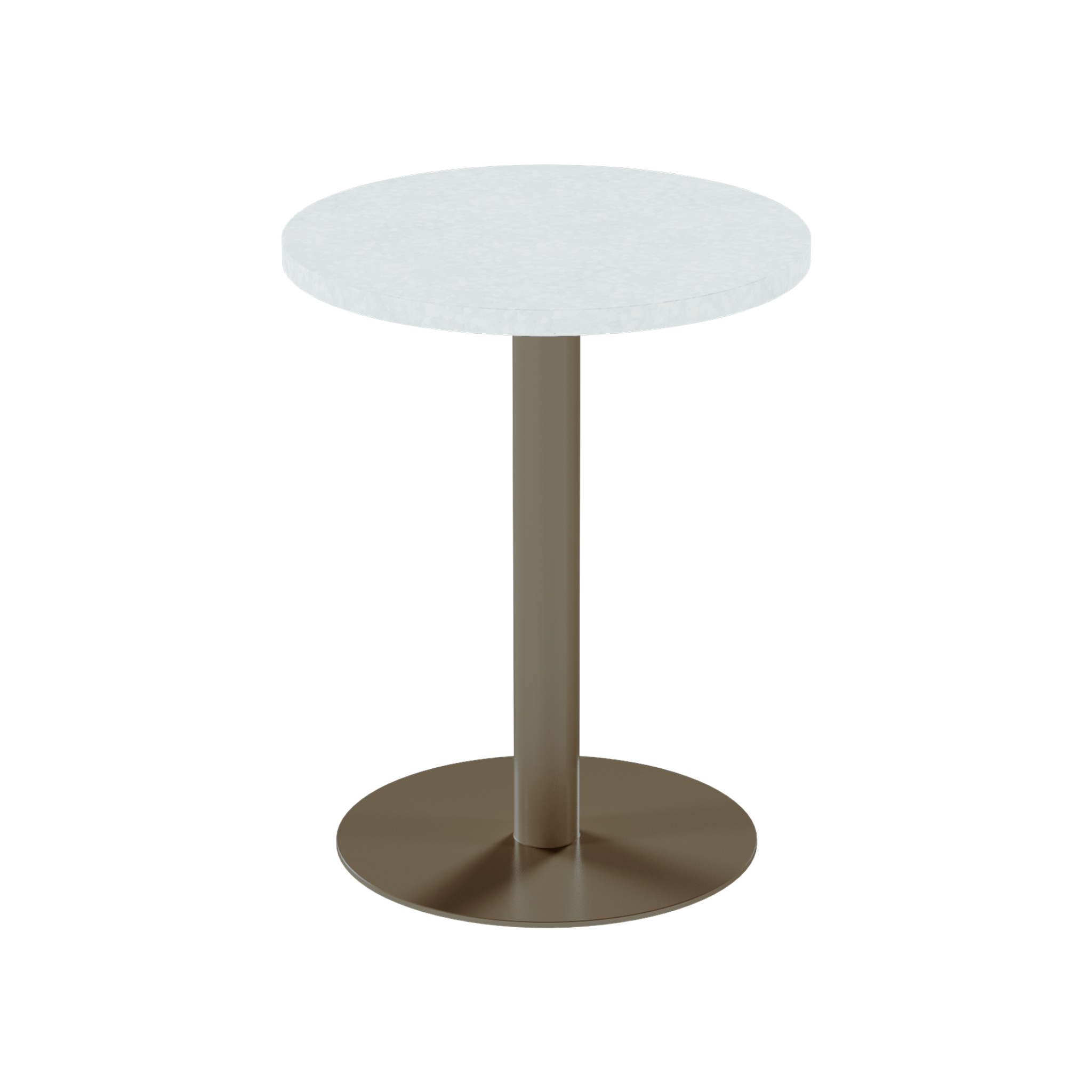 Solis Cafe Table – 60cm Round – Taupe / White Chalk Dapple