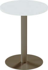 Solis Cafe Table – 60cm Round – Taupe / White Chalk Dapple