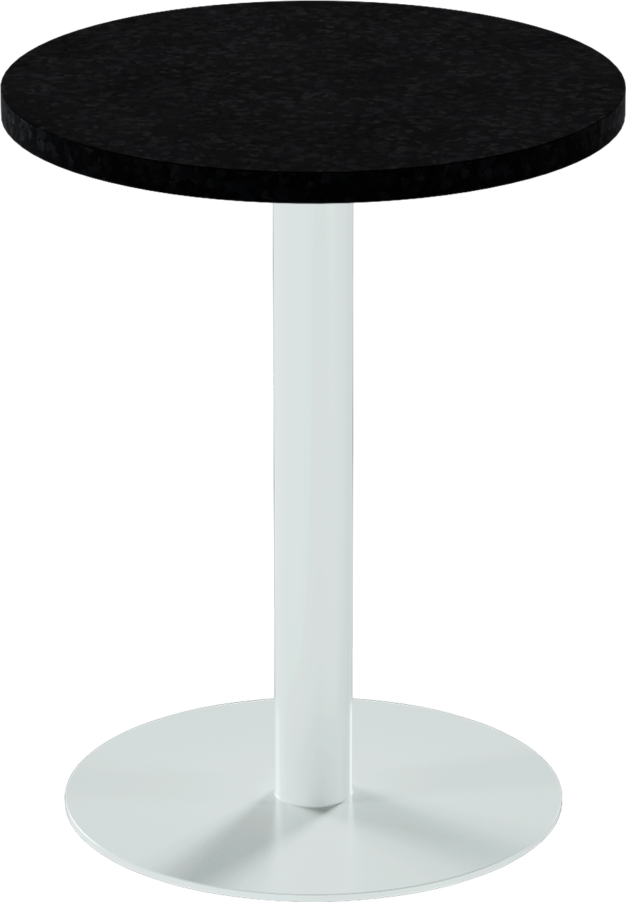 Solis Cafe Table – 60cm Round – White / Black Onyx Dapple