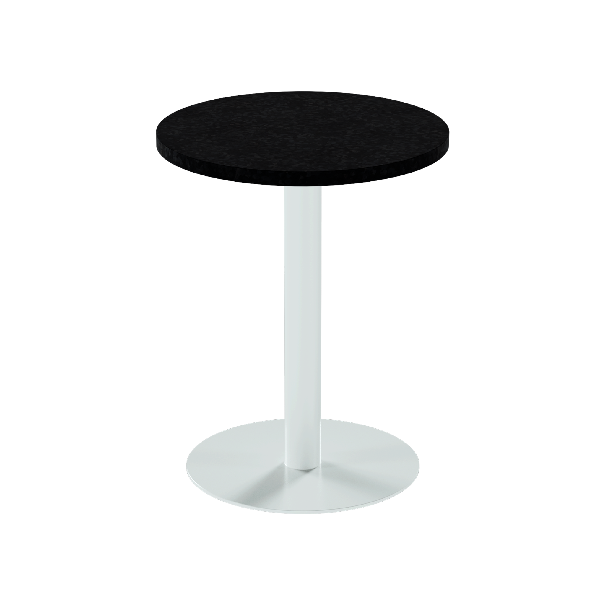 Solis Cafe Table – 60cm Round – White / Black Onyx Dapple