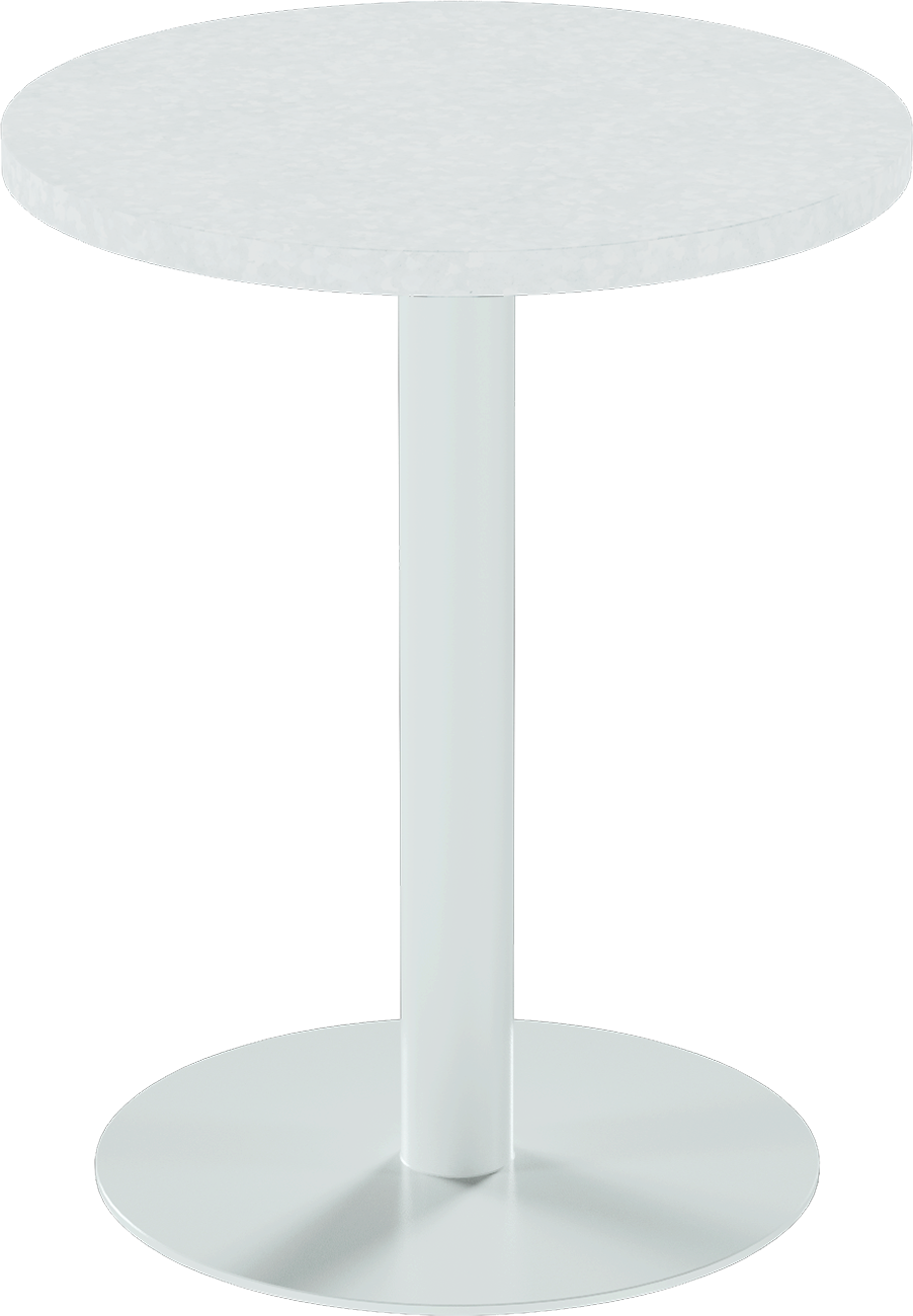 Solis Cafe Table – 60cm Round – White / White Chalk Dapple