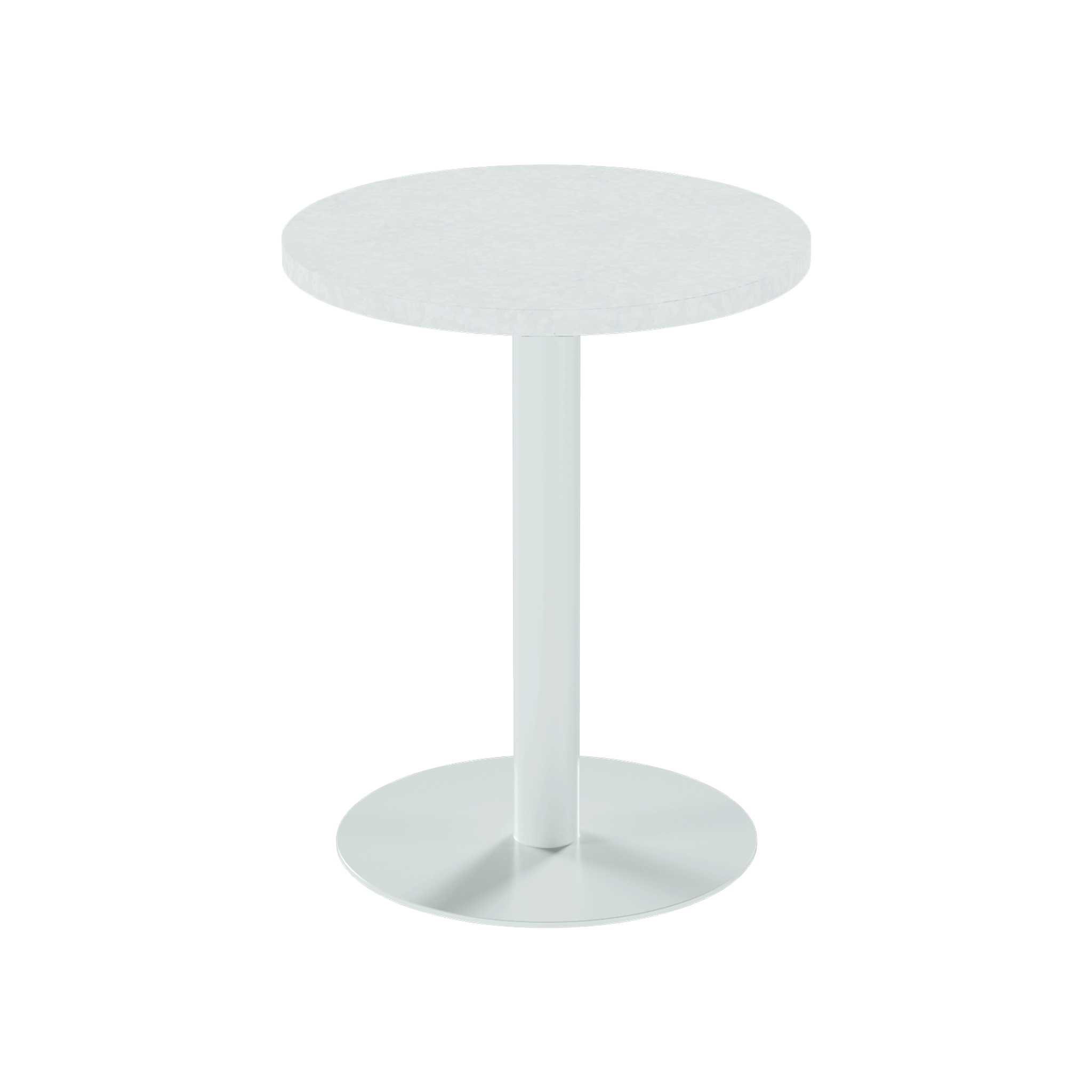 Solis Cafe Table – 60cm Round – White / White Chalk Dapple