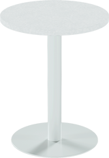 Solis Cafe Table – 60cm Round – White / White Chalk Dapple