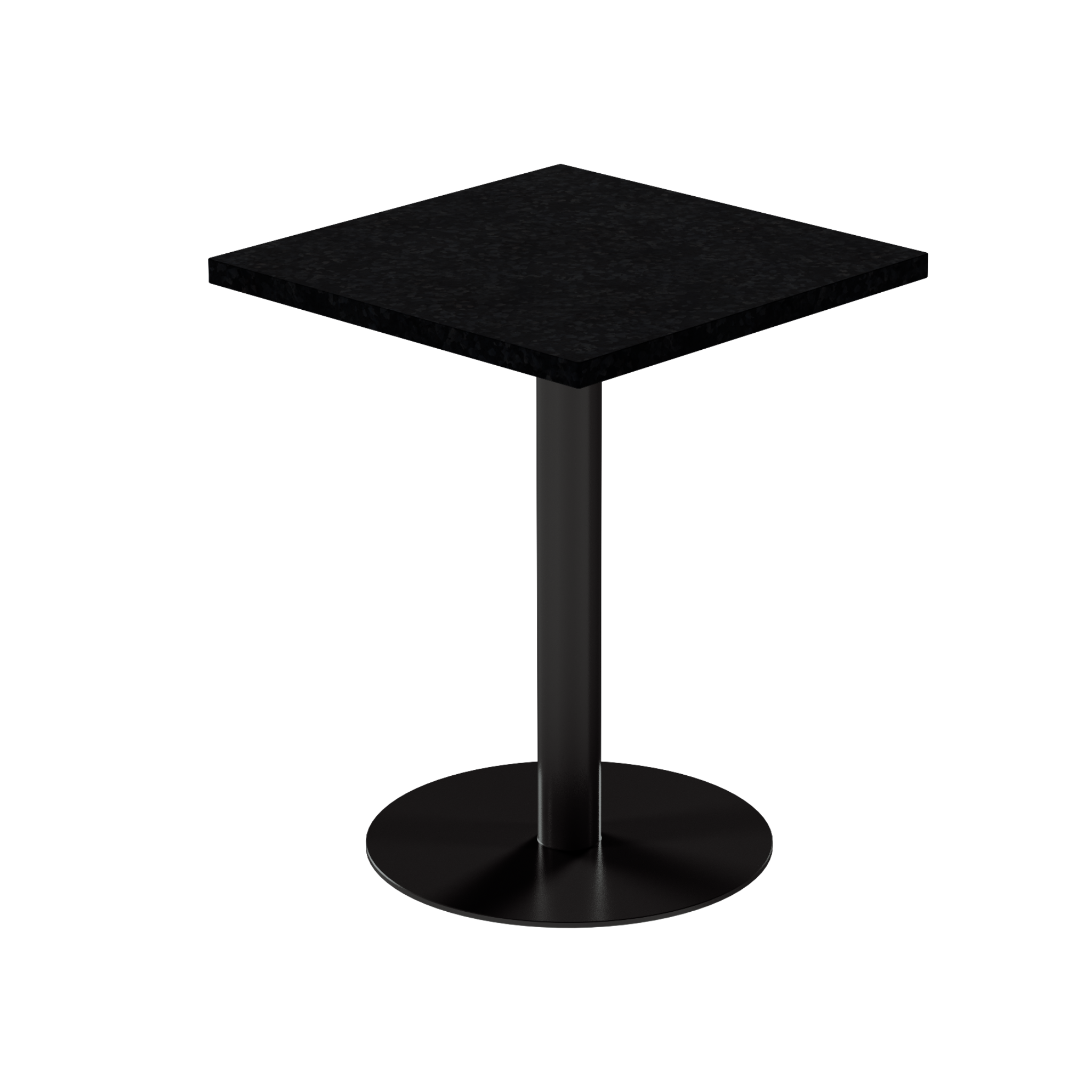 Solis Cafe Table – 60cm Square – Black / Black Onyx Dapple