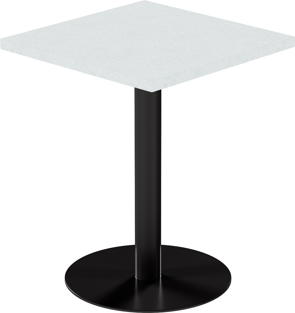 Solis Cafe Table – 60cm Square – Black / White Chalk Dapple