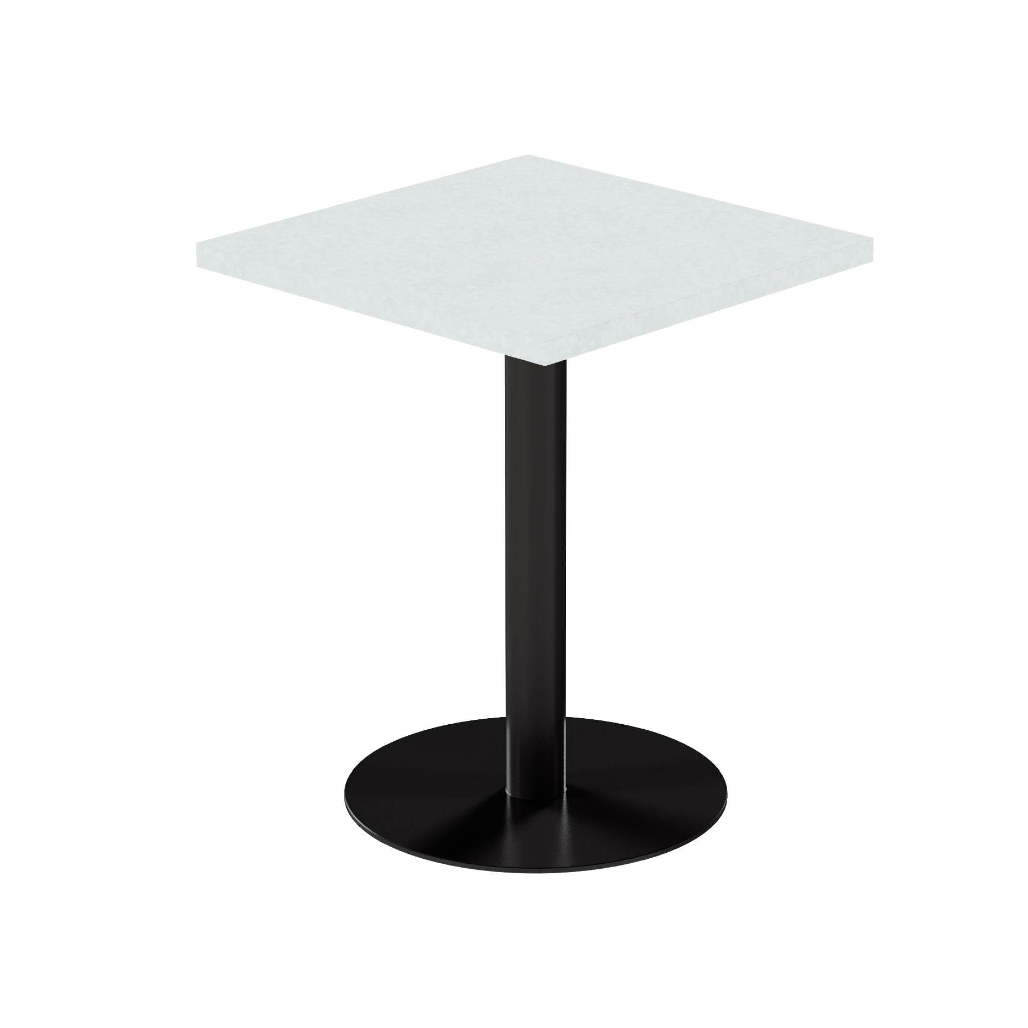Solis Cafe Table – 60cm Square – Black / White Chalk Dapple
