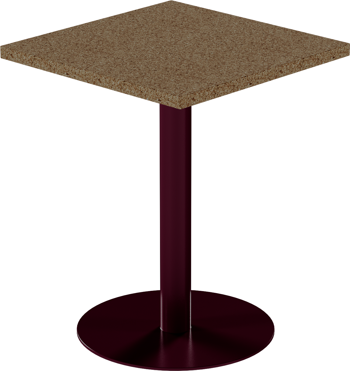Solis Cafe Table – 60cm Square – Burgundy / Grano Natural
