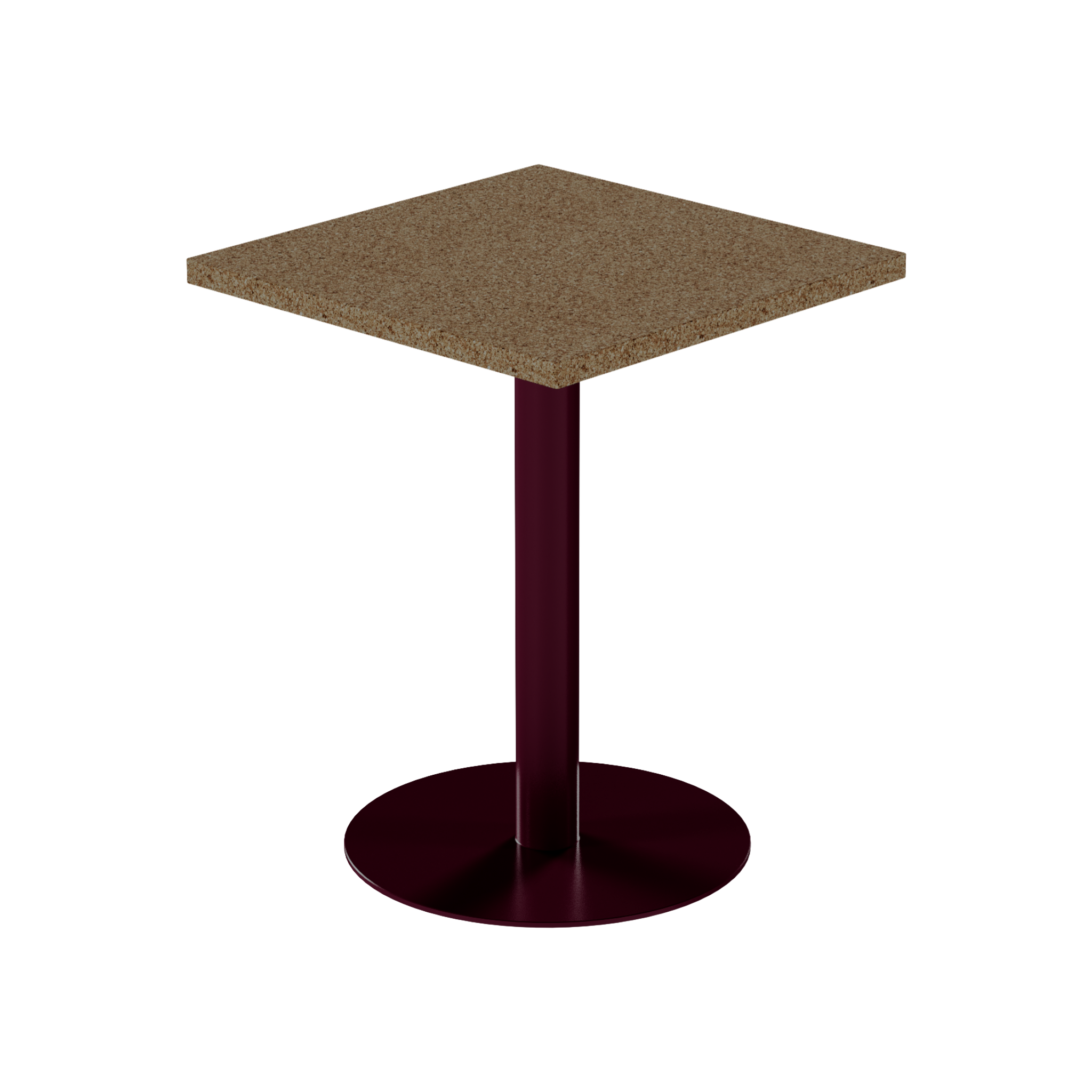 Solis Cafe Table – 60cm Square – Burgundy / Grano Natural