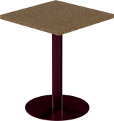 Solis Cafe Table – 60cm Square – Burgundy / Grano Natural