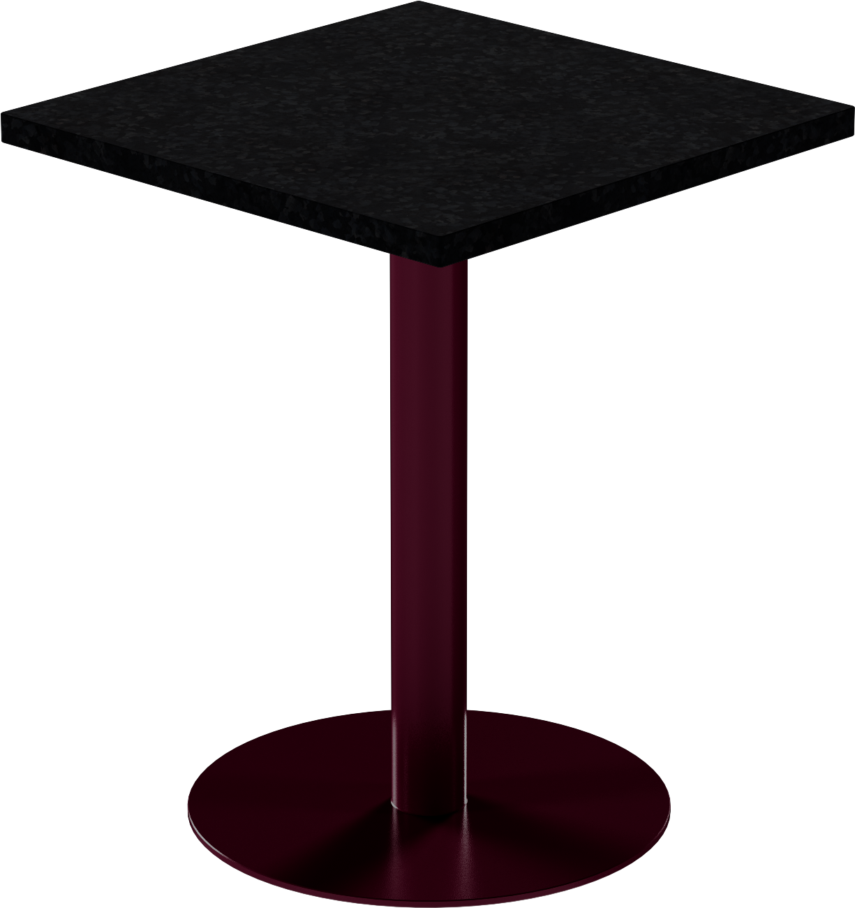Solis Cafe Table – 60cm Square – Burgundy / Black Onyx Dapple