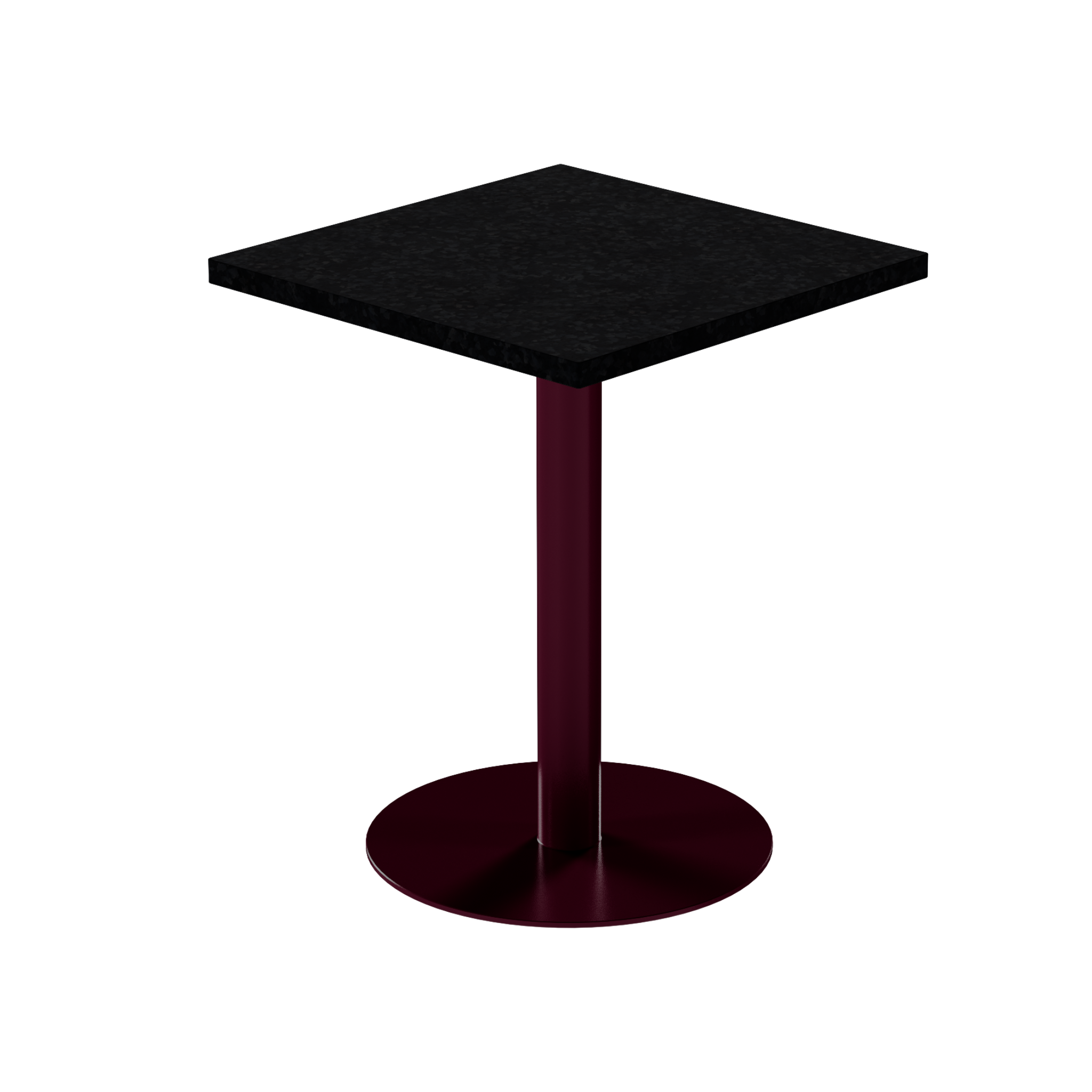 Solis Cafe Table – 60cm Square – Burgundy / Black Onyx Dapple