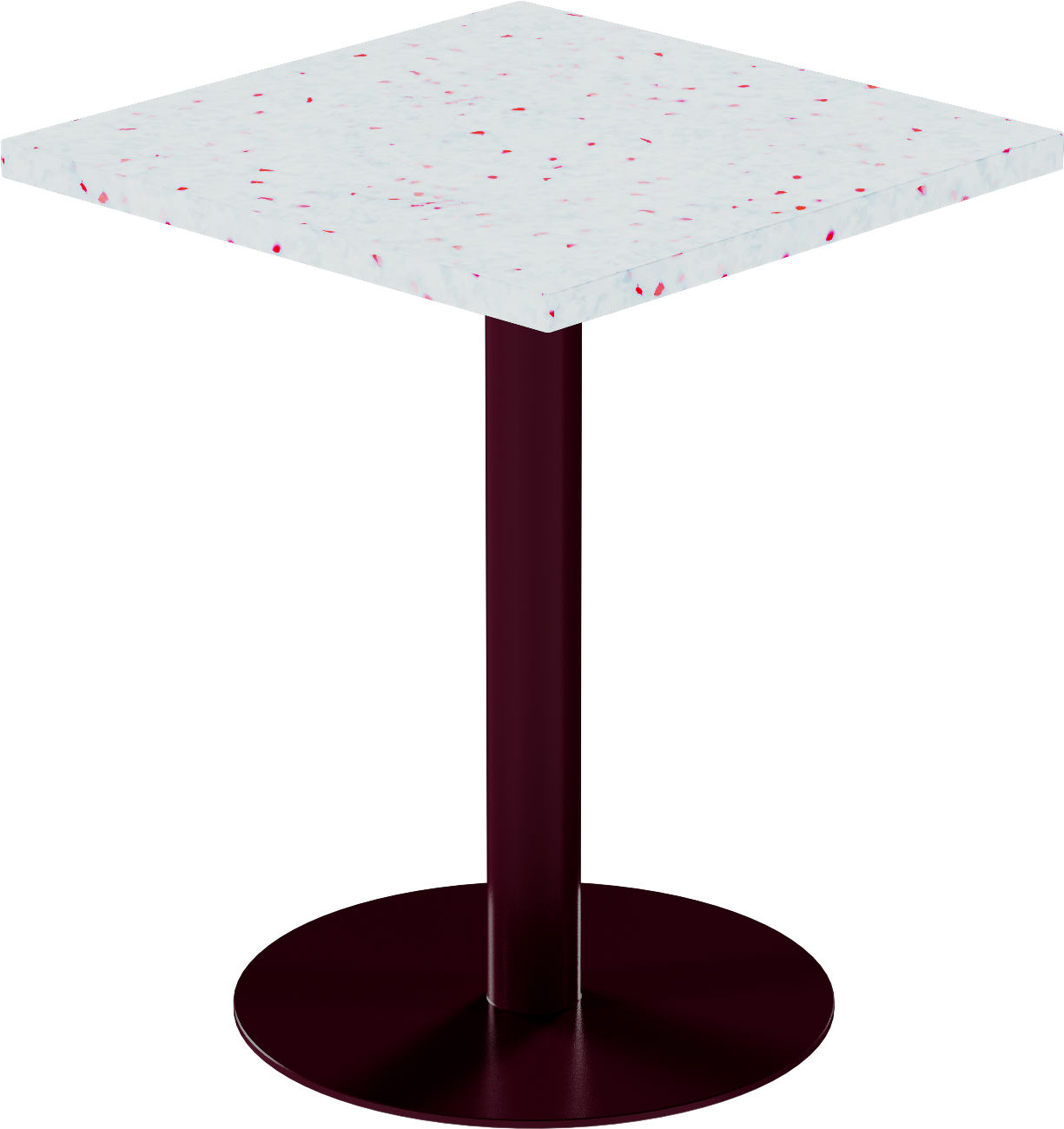 Solis Cafe Table – 60cm Square – Burgundy / Red Dapple