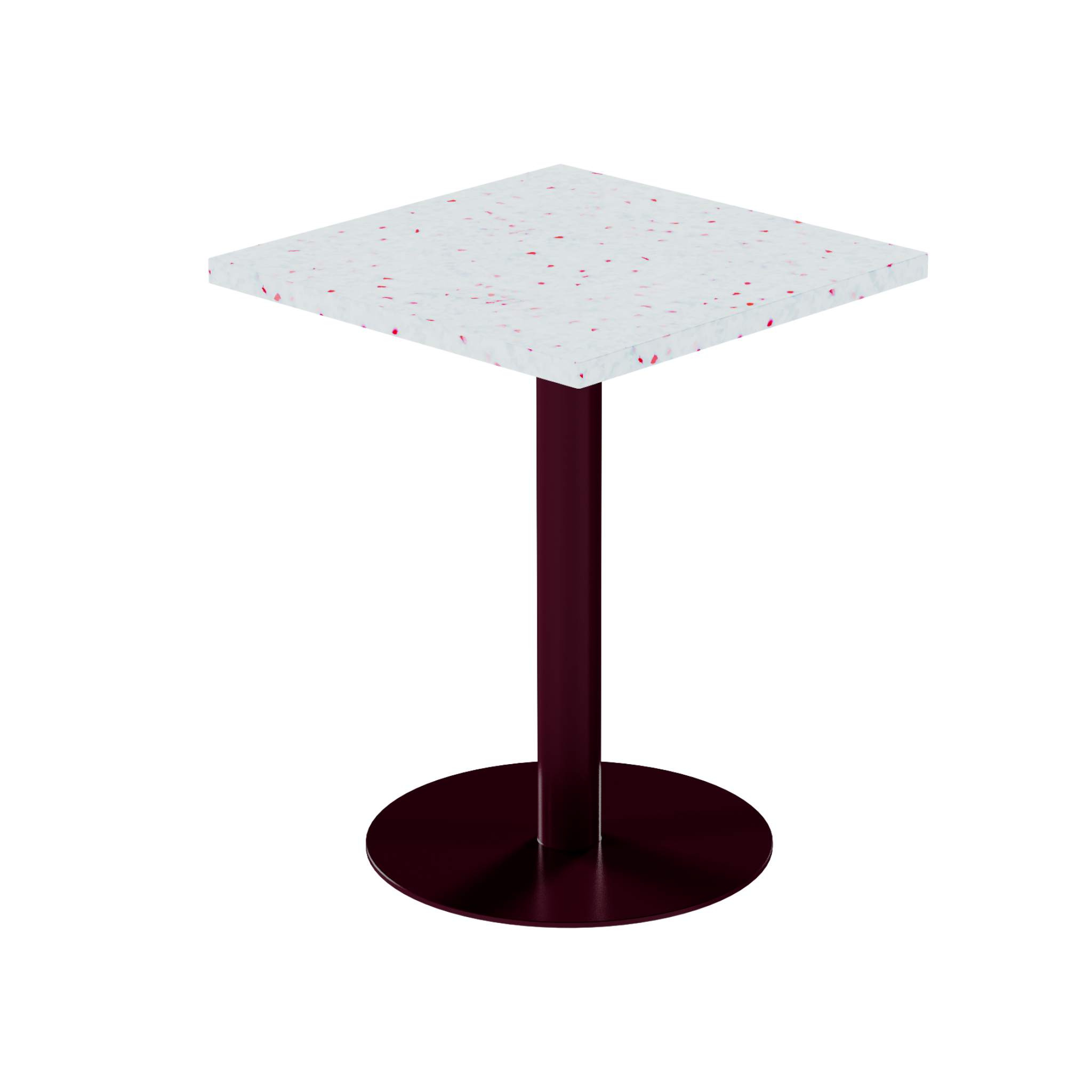 Solis Cafe Table – 60cm Square – Burgundy / Red Dapple