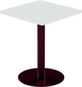 Solis Cafe Table – 60cm Square – Burgundy / White Chalk Dapple