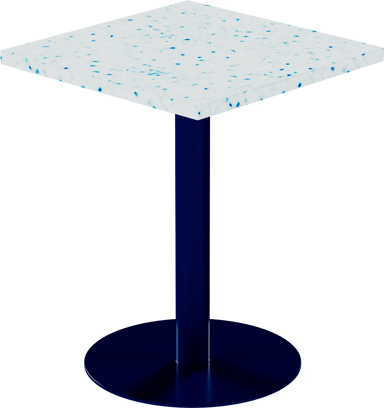 Solis Cafe Table – 60cm Square – Navy / Blue Dapple