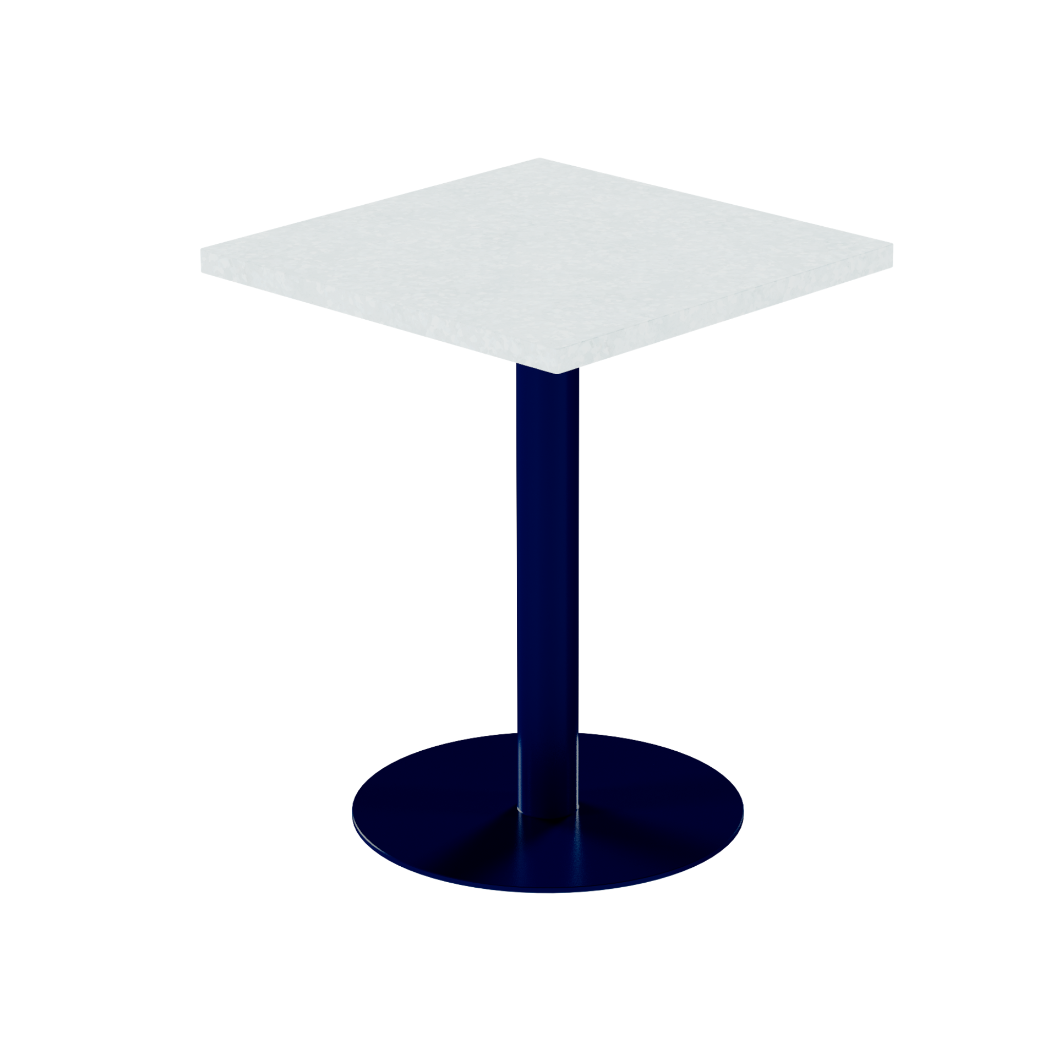 Solis Cafe Table – 60cm Square – Navy / White Chalk Dapple