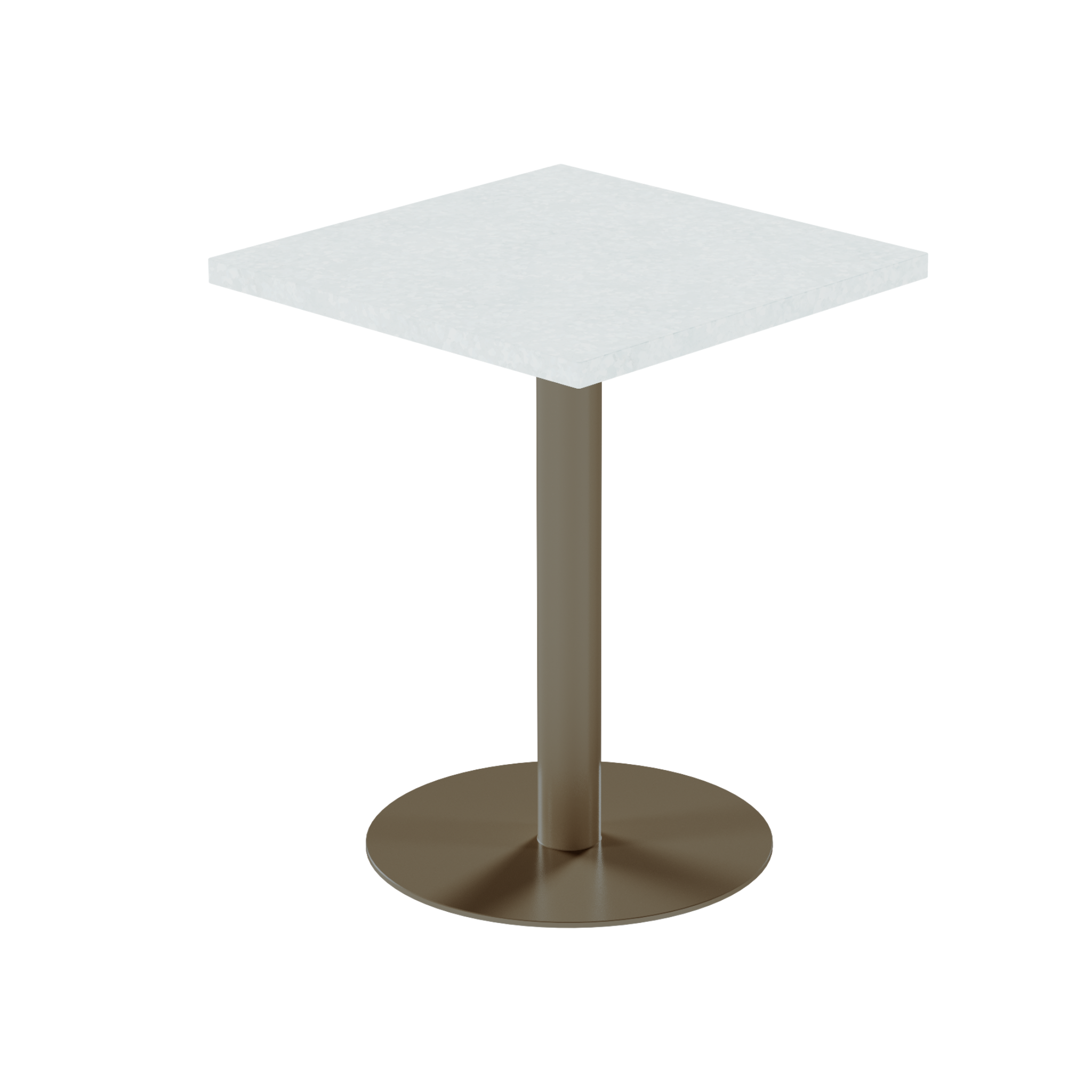 Solis Cafe Table – 60cm Square – Taupe / White Chalk Dapple