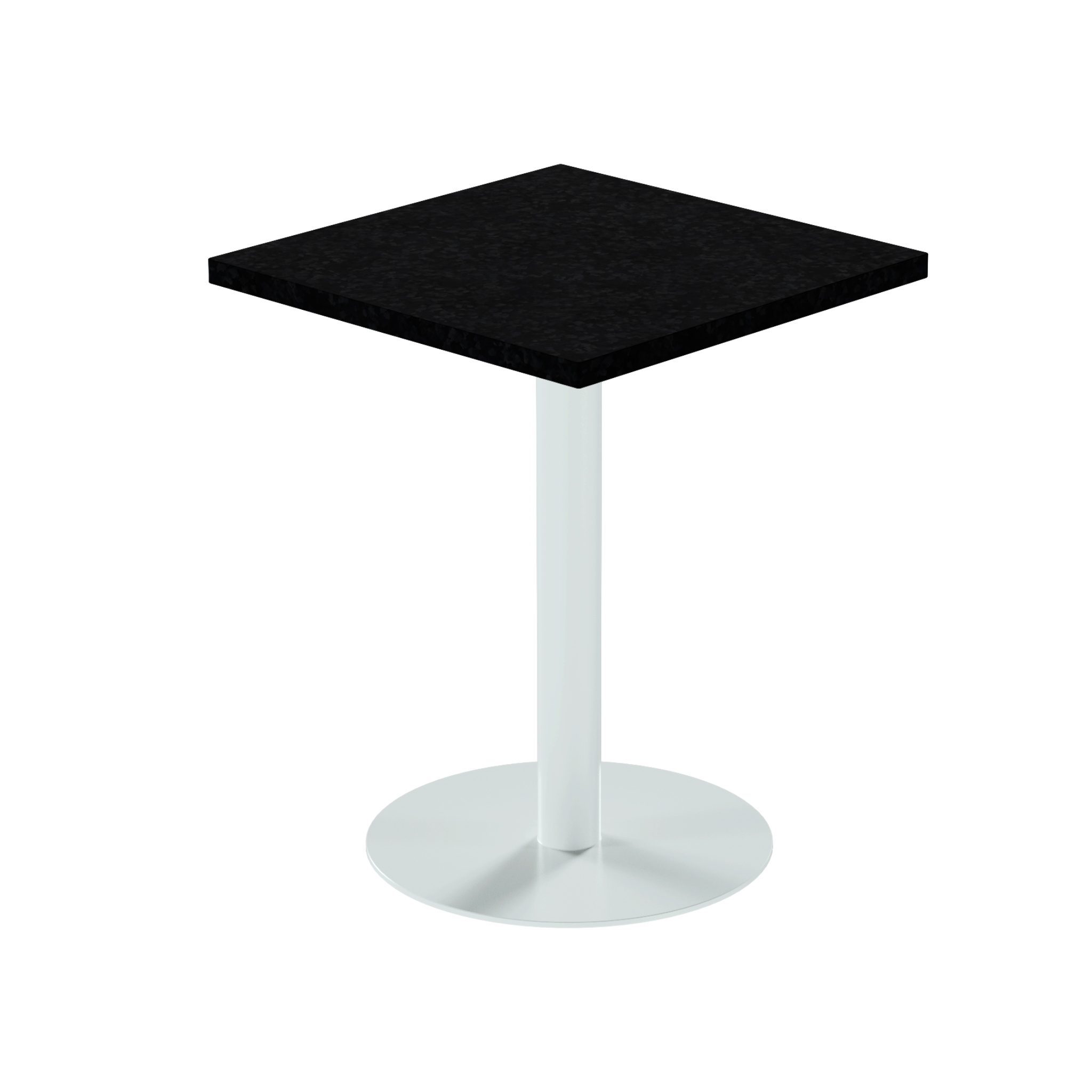 Solis Cafe Table – 60cm Square – White / Black Onyx Dapple