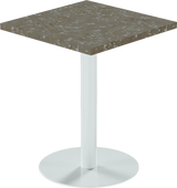 Solis Cafe Table – 60cm Square – White / Taupe Dapple