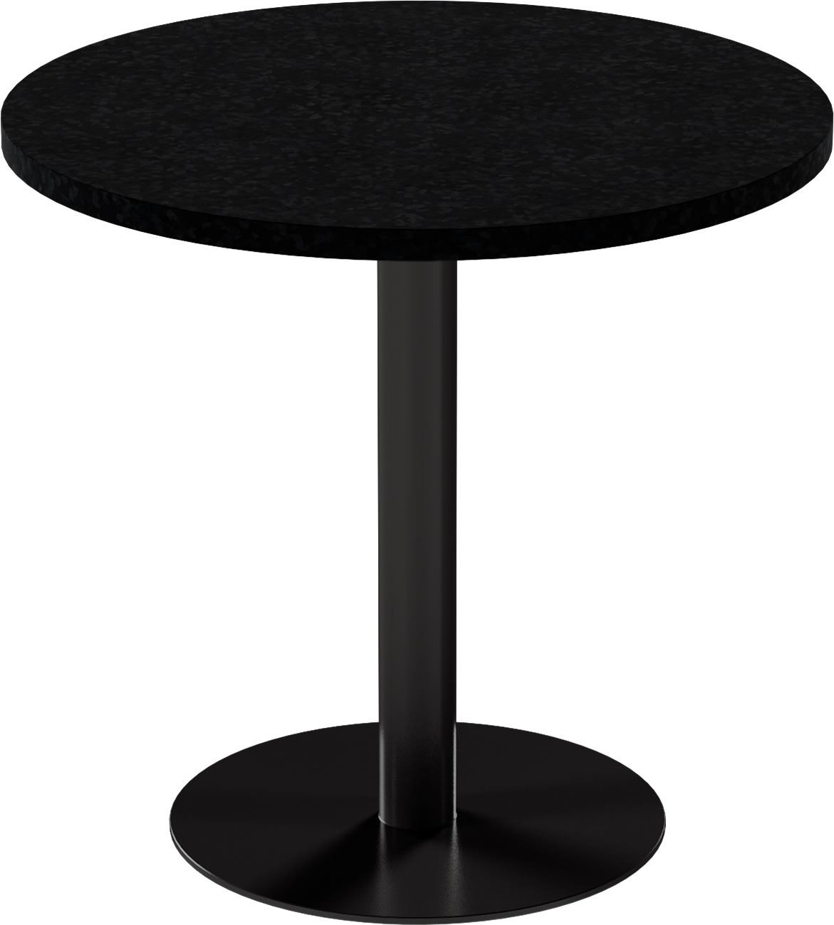 Solis Cafe Table – 80cm Round – Black / Black Onyx Dapple