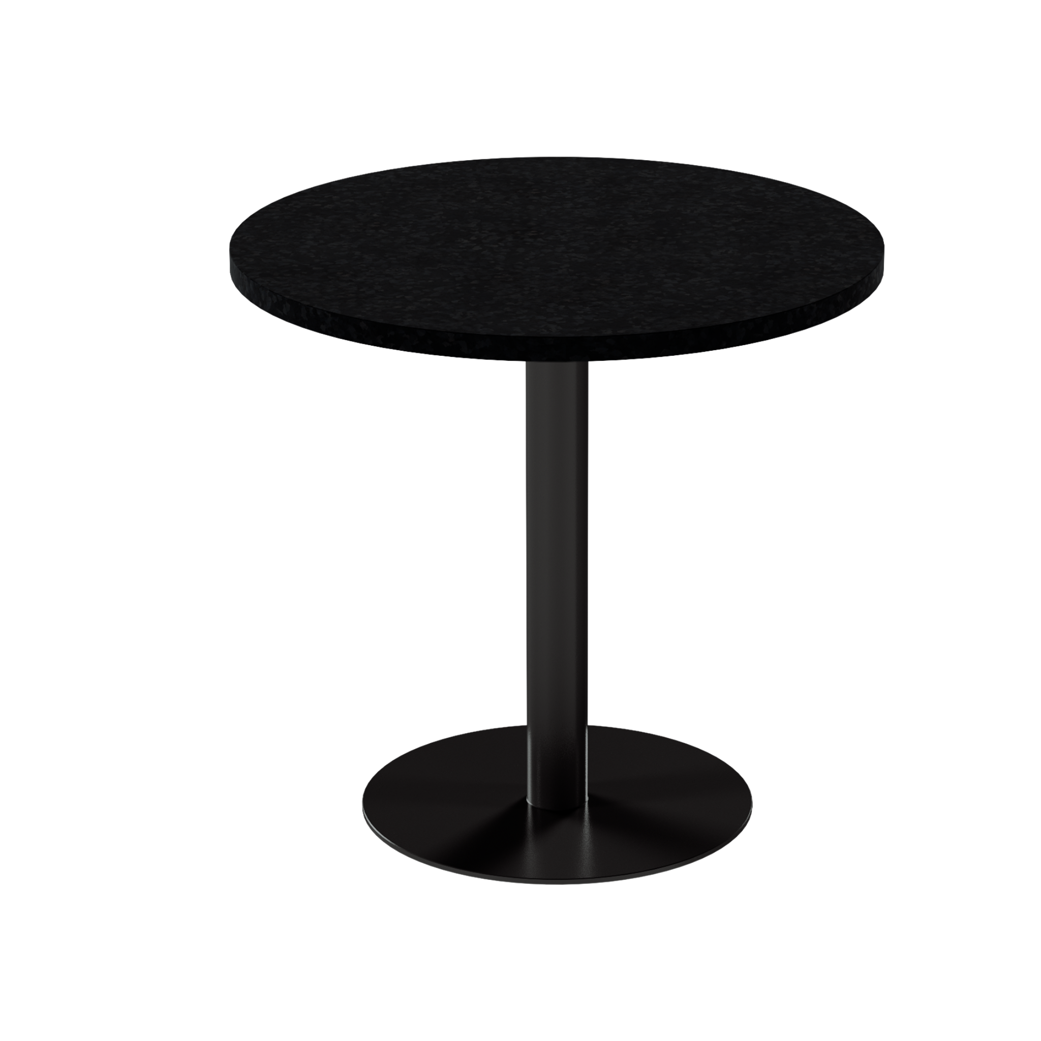 Solis Cafe Table – 80cm Round – Black / Black Onyx Dapple