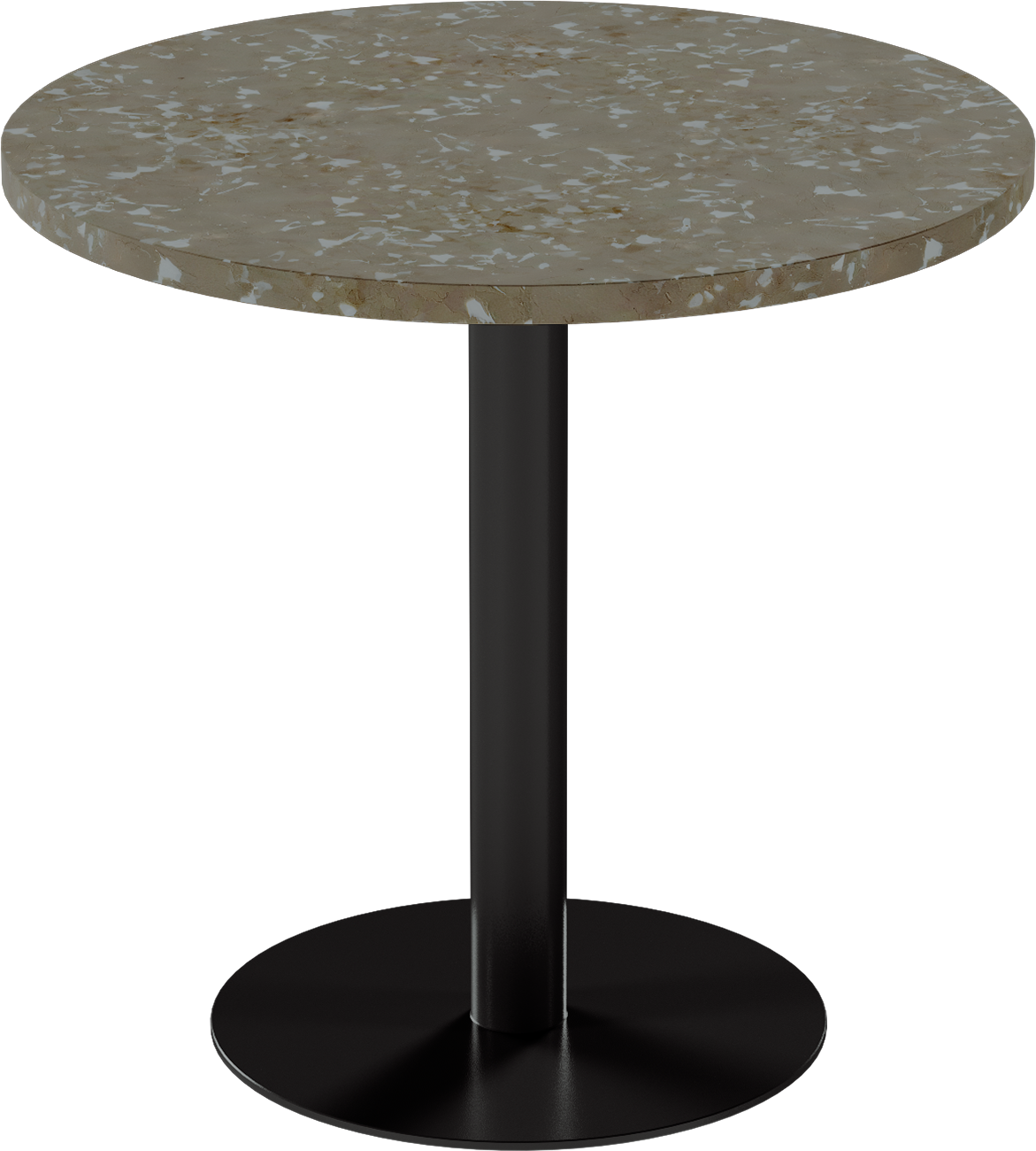 Solis Cafe Table – 80cm Round – Black / Taupe Dapple