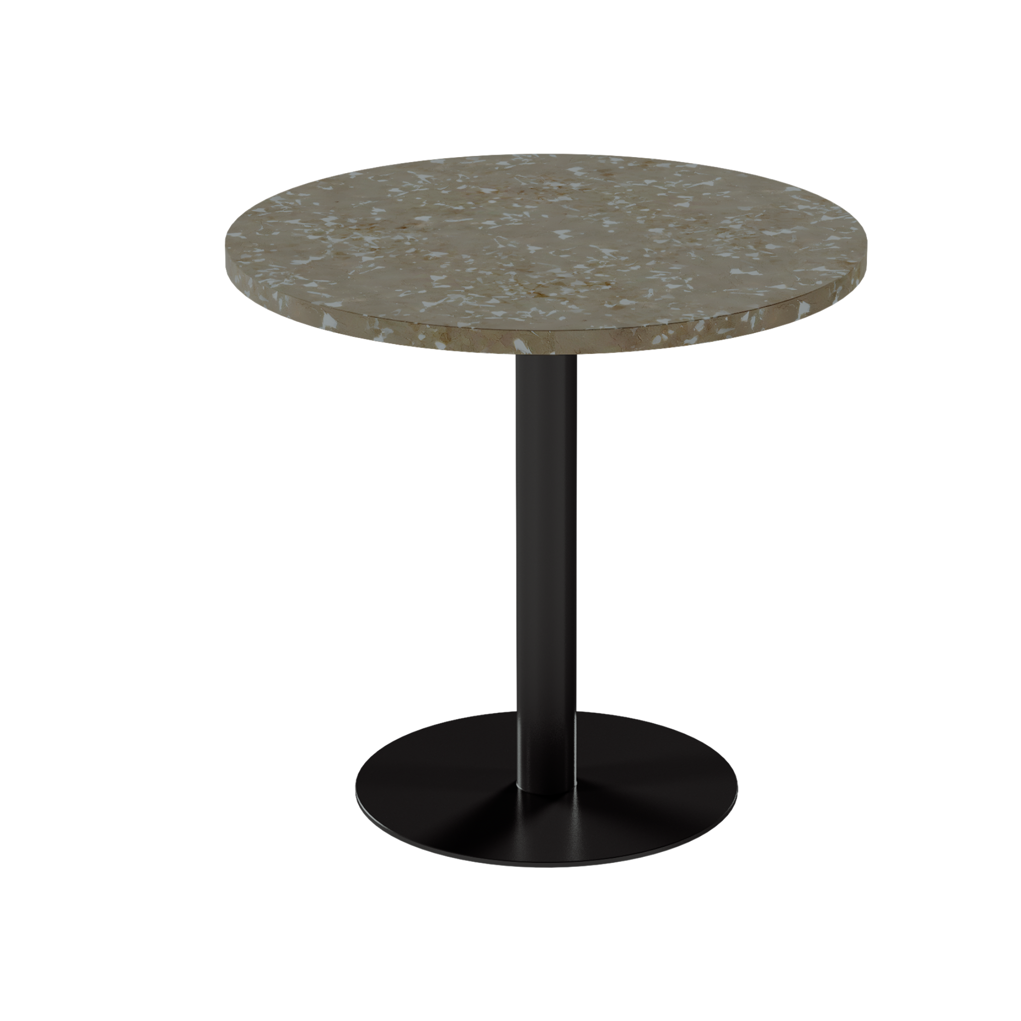 Solis Cafe Table – 80cm Round – Black / Taupe Dapple