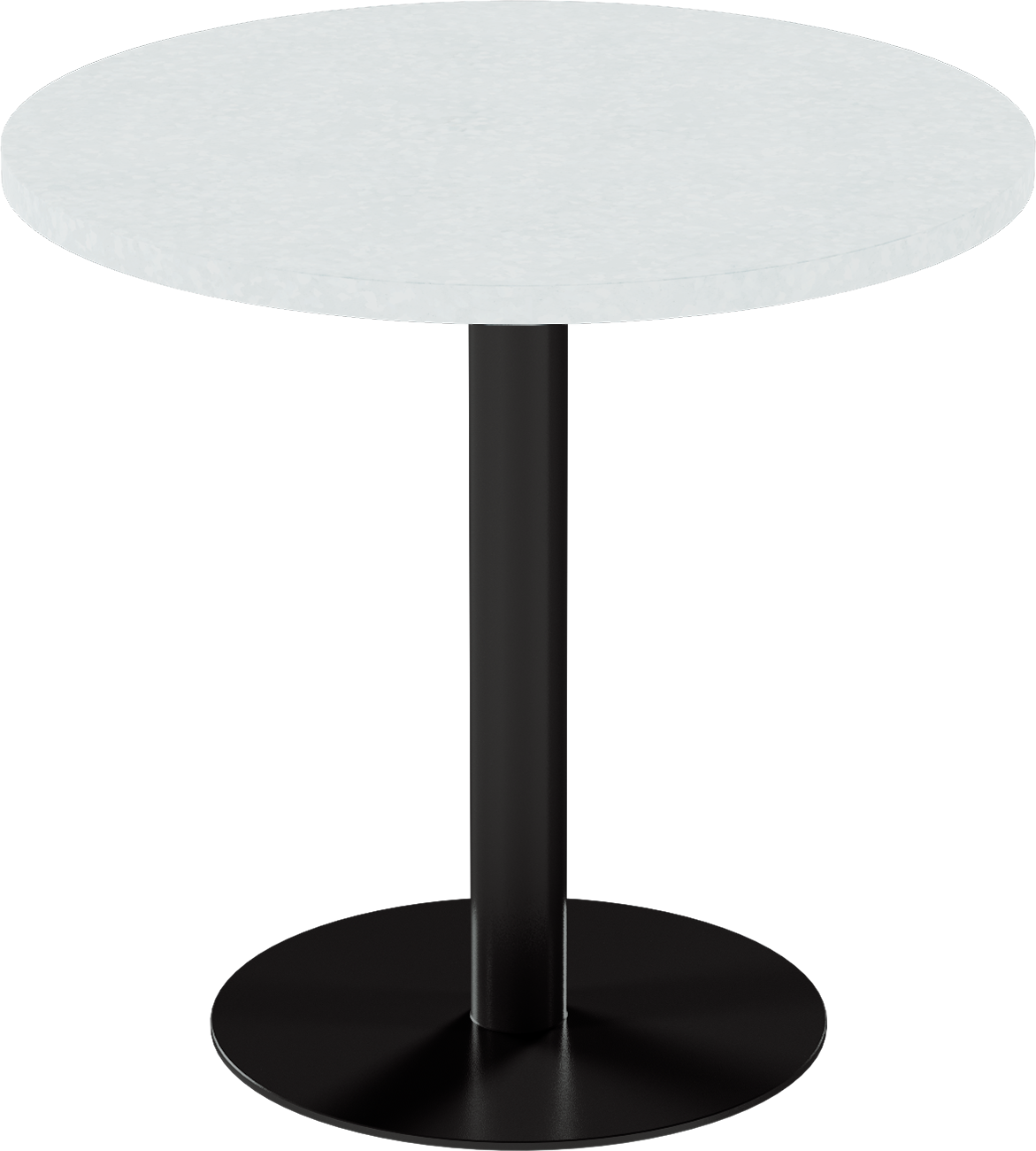 Solis Cafe Table – 80cm Round – Black / White Chalk Dapple