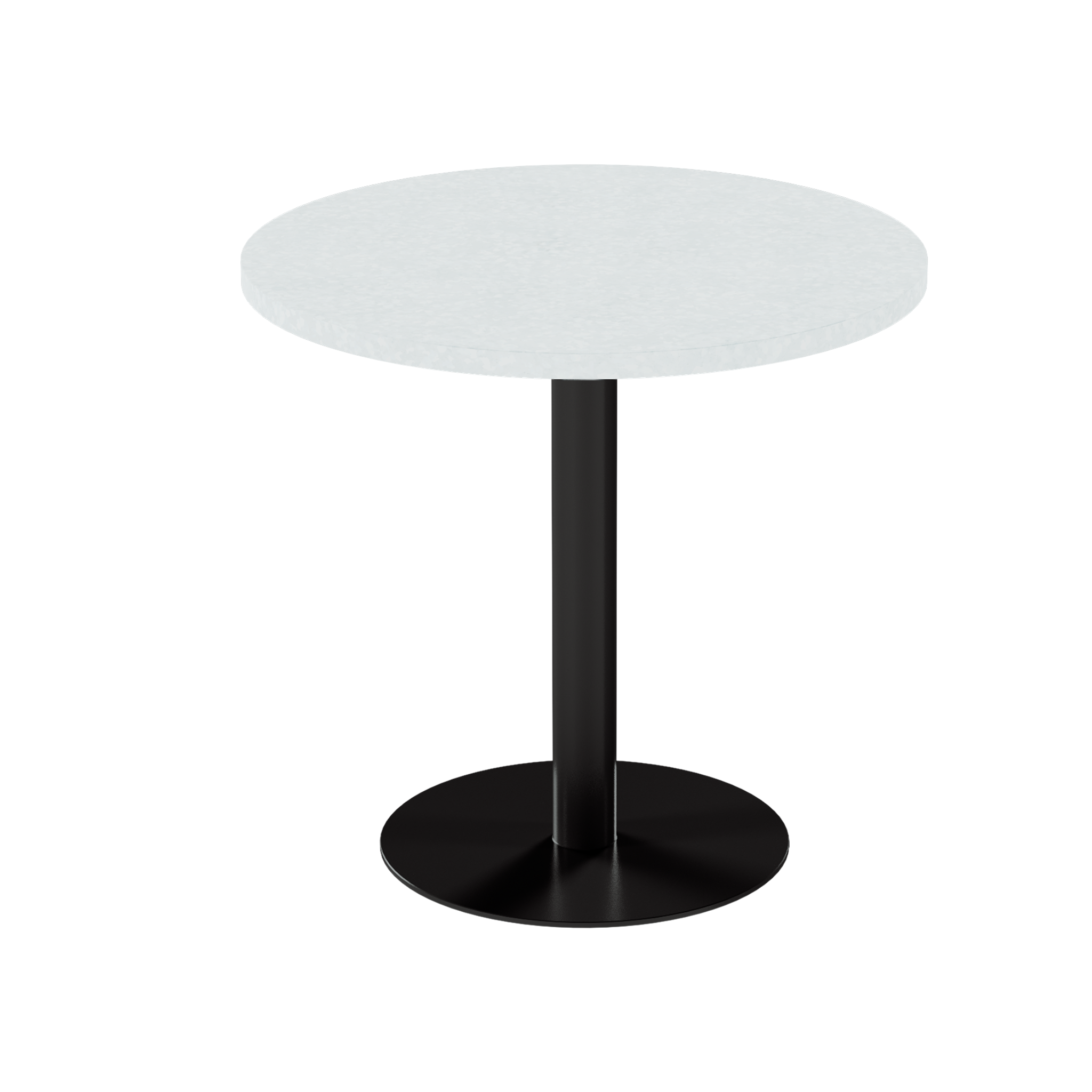 Solis Cafe Table – 80cm Round – Black / White Chalk Dapple