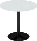 Solis Cafe Table – 80cm Round – Black / White Chalk Dapple