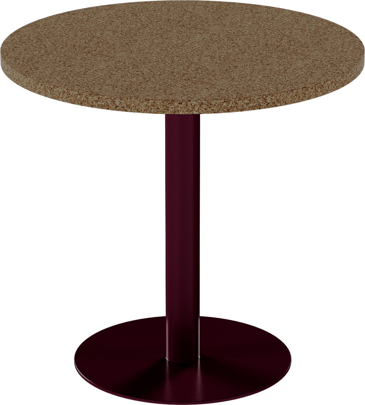 Solis Cafe Table – 80cm Round – Burgundy / Grano Natural