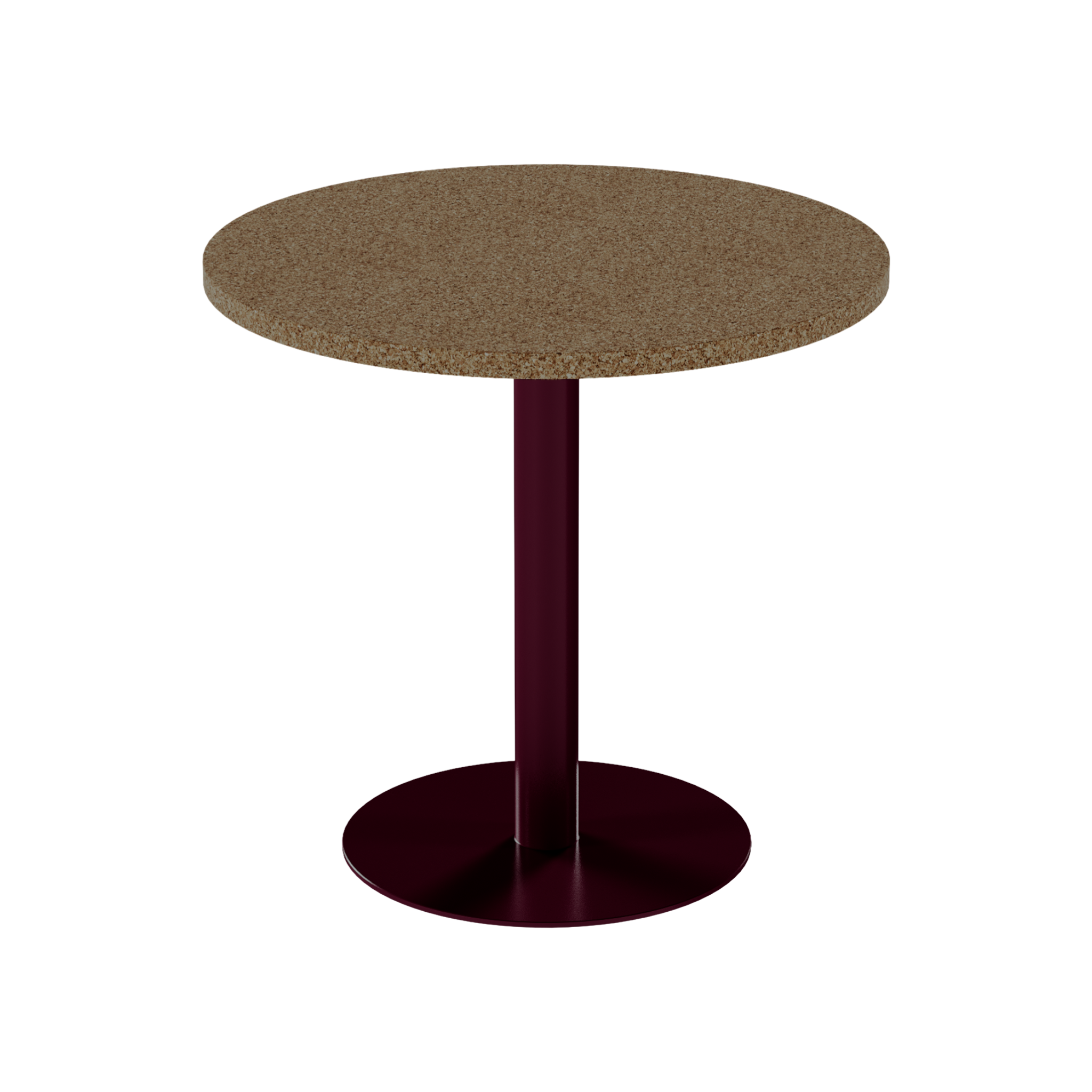Solis Cafe Table – 80cm Round – Burgundy / Grano Natural