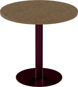 Solis Cafe Table – 80cm Round – Burgundy / Grano Natural