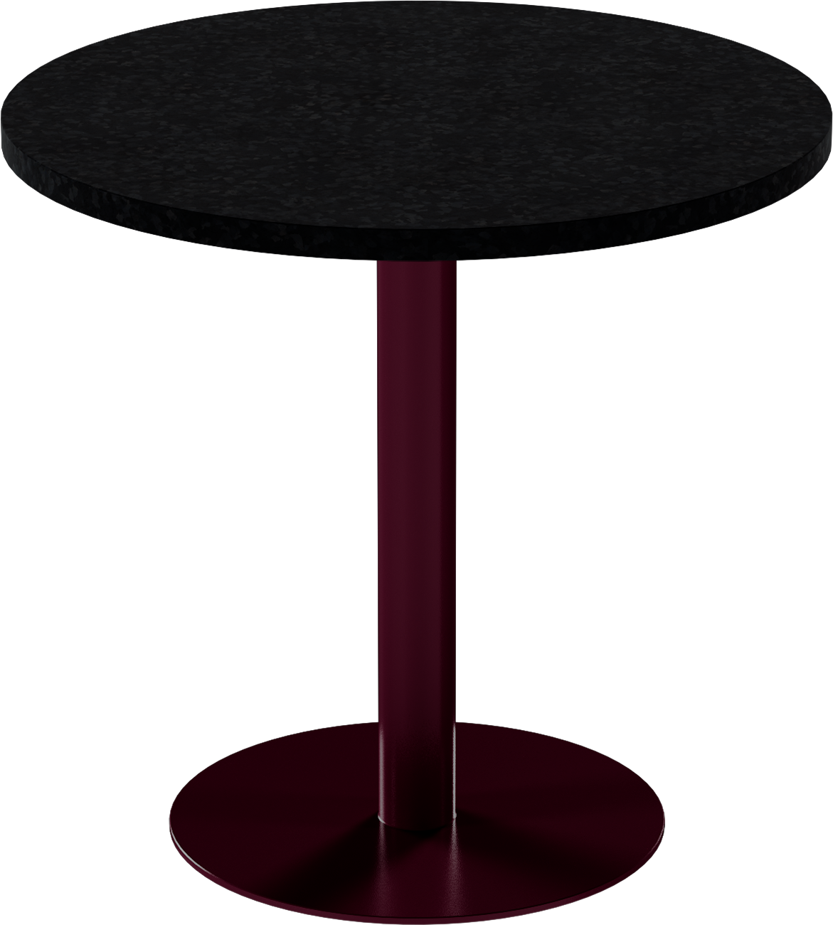 Solis Cafe Table – 80cm Round – Burgundy / Black Onyx Dapple