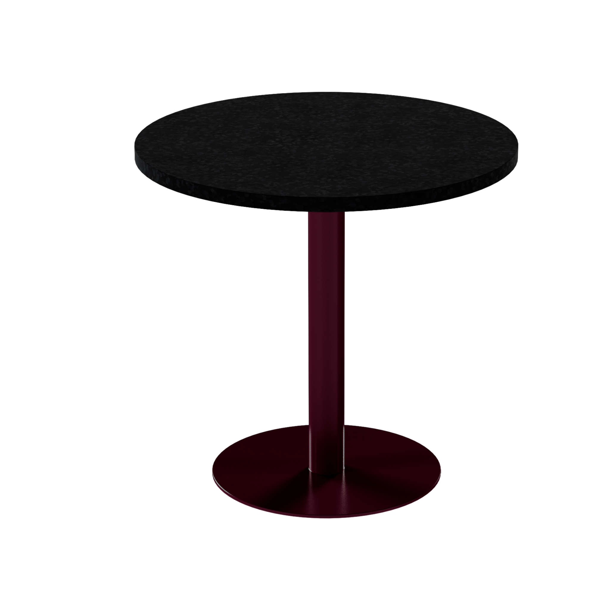 Solis Cafe Table – 80cm Round – Burgundy / Black Onyx Dapple
