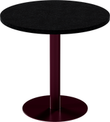Solis Cafe Table – 80cm Round – Burgundy / Black Onyx Dapple