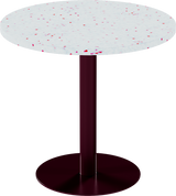 Solis Cafe Table – 80cm Round – Burgundy / Red Dapple